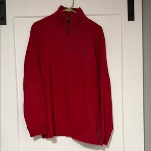 Ralph Lauren Red Half-Zip Pullover with Pony Logo